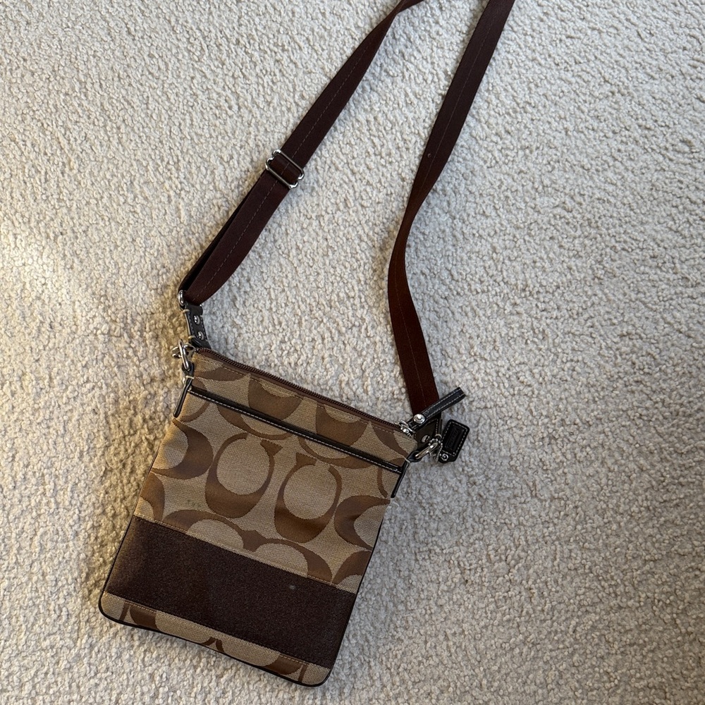 Coach Brown and Tan Crossbody Bag